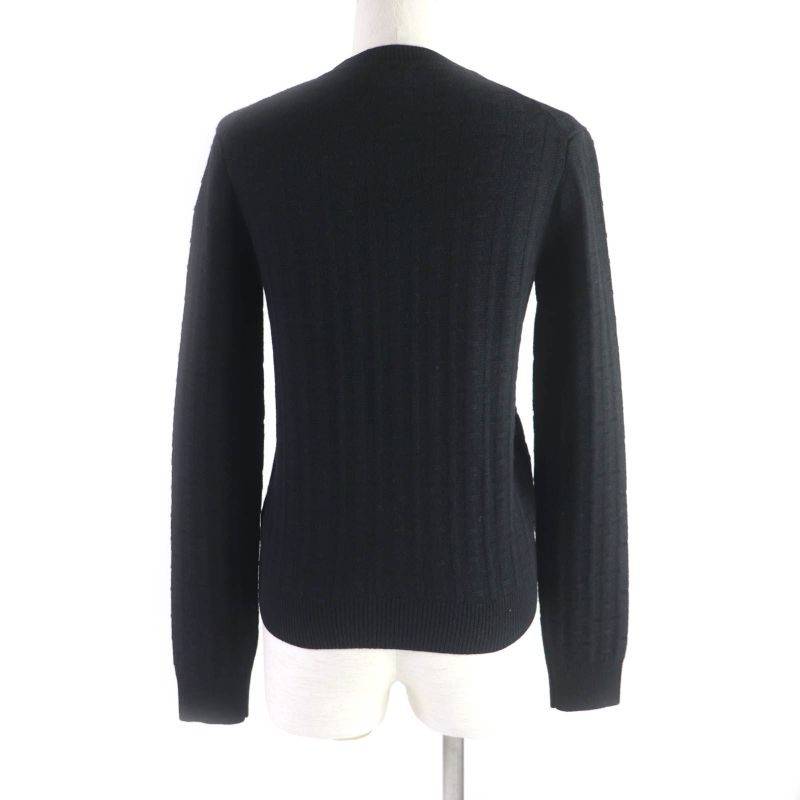 Hermes 23SS 100% Virgin Wool H Motif Crew Neck Long Sleeves Sweater/knit Black