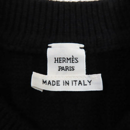 Hermes 23SS 100% Virgin Wool H Motif Crew Neck Long Sleeves Sweater/knit Black