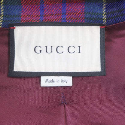  Gucci 474374 Wool Checked Embroidered Logo Buttons Oversized Silhouette