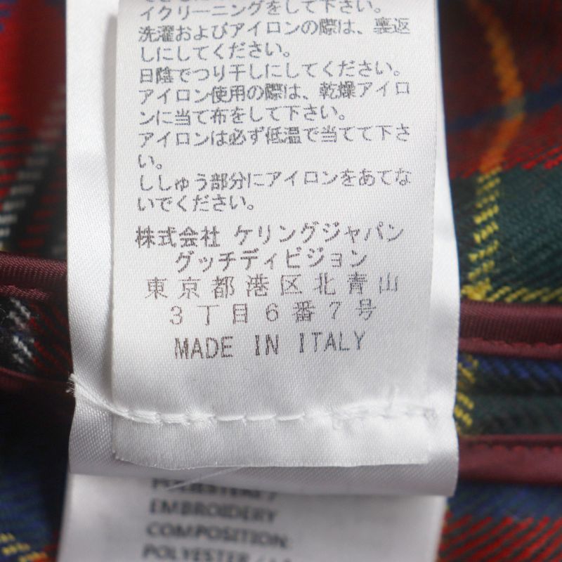  Gucci 474374 Wool Checked Embroidered Logo Buttons Oversized Silhouette