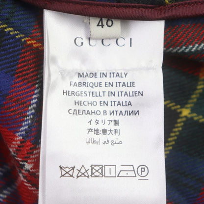  Gucci 474374 Wool Checked Embroidered Logo Buttons Oversized Silhouette