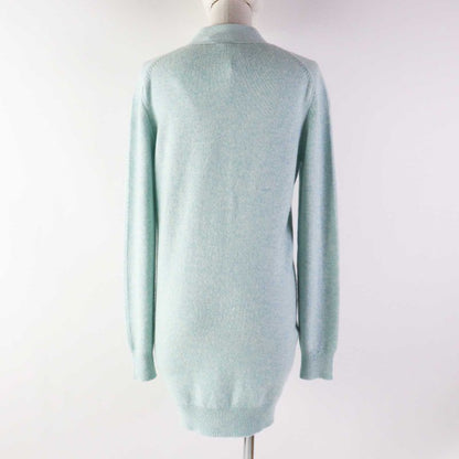 Hermes 21SS 100% Cashmere Long Knit Cardigan With Serie Buttons Light Blue 34