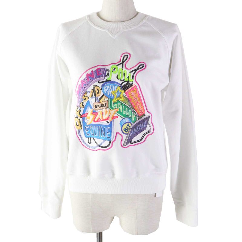 Hermes 23SS 3e4626da Chevaloscope Cotton Embroidered Print Sweatshirt White 34