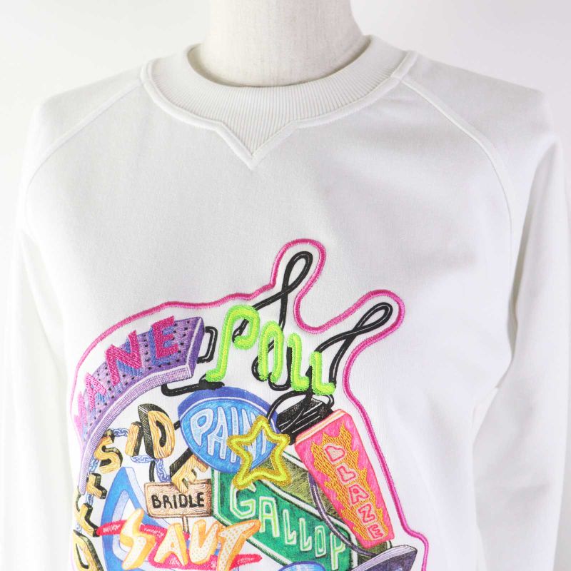 Hermes 23SS 3e4626da Chevaloscope Cotton Embroidered Print Sweatshirt White 34