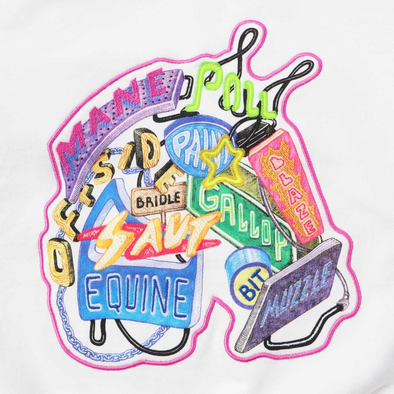 Hermes 23SS 3e4626da Chevaloscope Cotton Embroidered Print Sweatshirt White 34