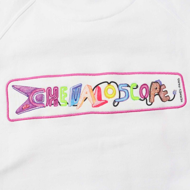 Hermes 23SS 3e4626da Chevaloscope Cotton Embroidered Print Sweatshirt White 34