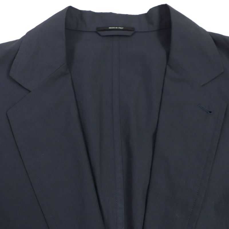  Hermes 2022 21-5257 100% Cotton Cut Single Tailored Jacket Navy 56