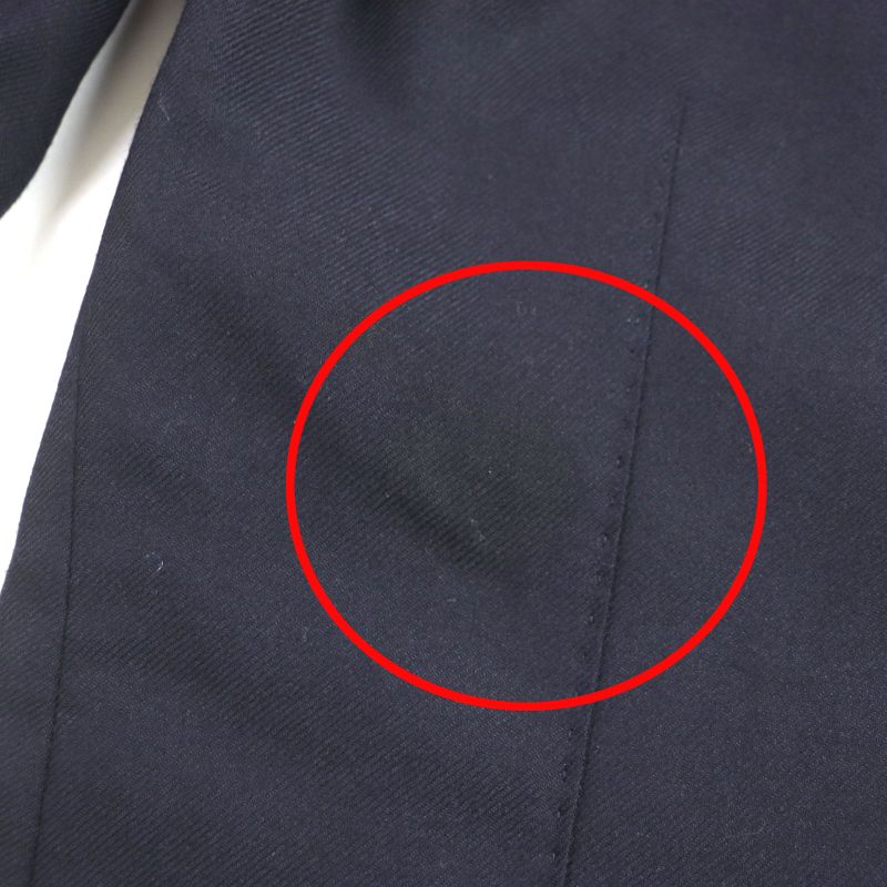  Hermes 2022 21-5257 100% Cotton Cut Single Tailored Jacket Navy 56