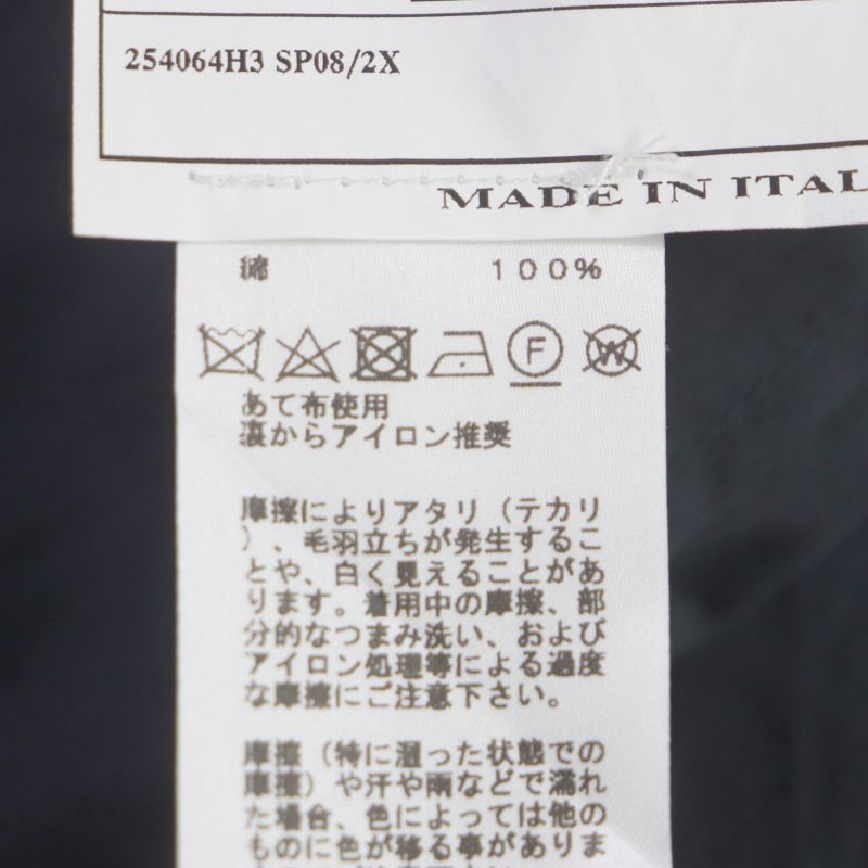  Hermes 2022 21-5257 100% Cotton Cut Single Tailored Jacket Navy 56