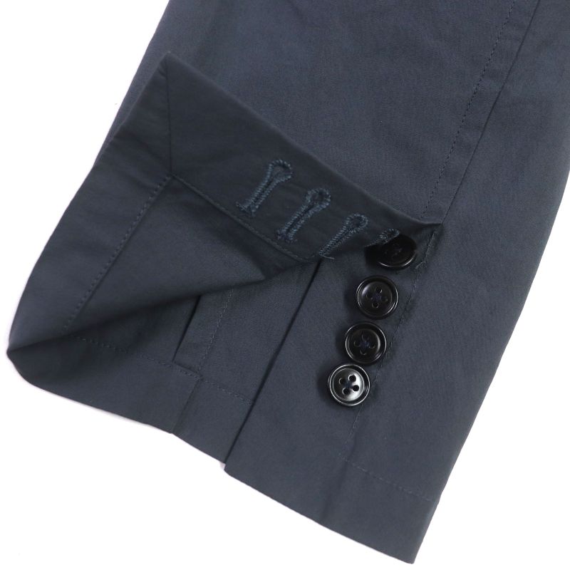  Hermes 2022 21-5257 100% Cotton Cut Single Tailored Jacket Navy 56