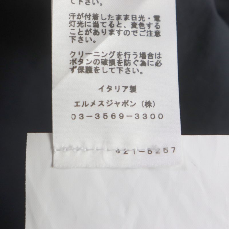  Hermes 2022 21-5257 100% Cotton Cut Single Tailored Jacket Navy 56