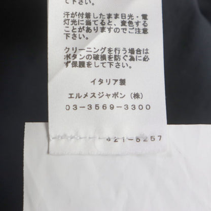  Hermes 2022 21-5257 100% Cotton Cut Single Tailored Jacket Navy 56