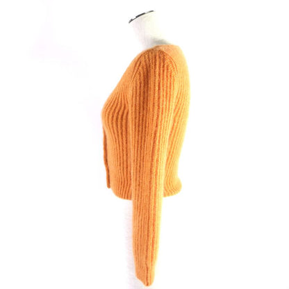 Celine 2021 2a38t377n Mohair Silk Cropped Knit Cardigan Orange XS Made In