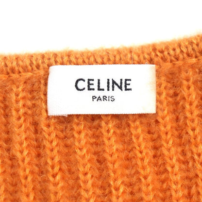 Celine 2021 2a38t377n Mohair Silk Cropped Knit Cardigan Orange XS Made In