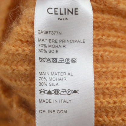 Celine 2021 2a38t377n Mohair Silk Cropped Knit Cardigan Orange XS Made In