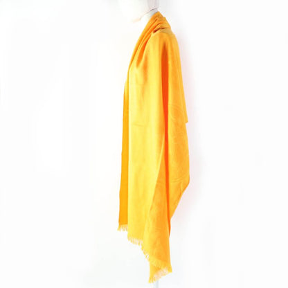 Hermes H262494s New Livris Cashmere Silk Fringed Large Shawl Stole Orange With