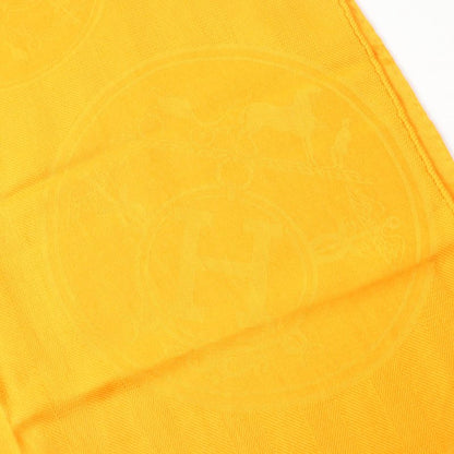 Hermes H262494s New Livris Cashmere Silk Fringed Large Shawl Stole Orange With