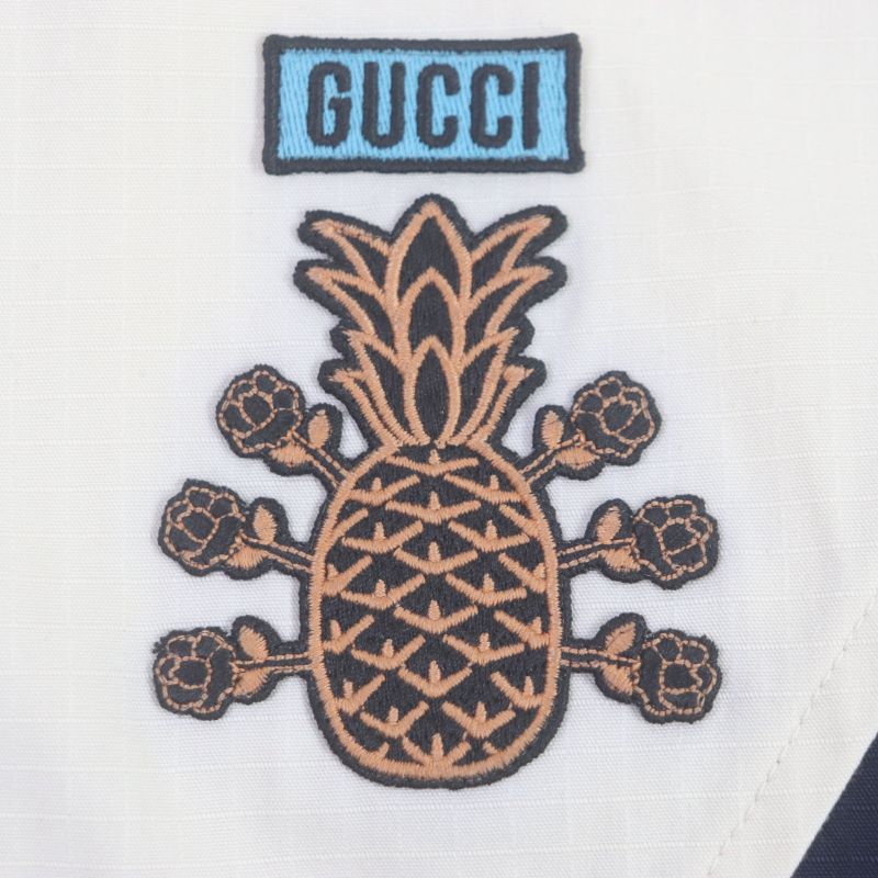  Gucci 22SS 669142 Hooded Zip Jacket With Pineapple Embroidery And Appliques