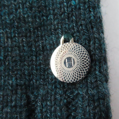 Hermes 100% Cashmere Short-sleeved Knit Top With H Plate Green Tone 38 Made In