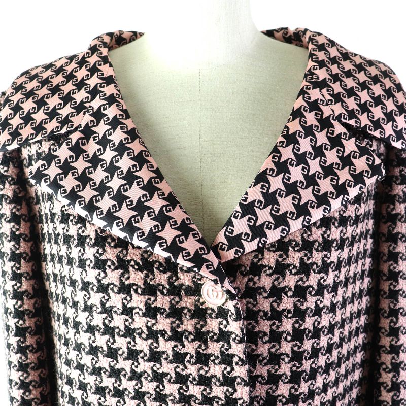 Gucci 2021 674323 Zahxm Wool 100% Silk Lining With GG Buttons Staggered