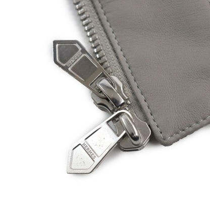 Hermes 23SS Lamb Leather Two Composite Ribbed Zip Up Jacket Gray 50 Made In