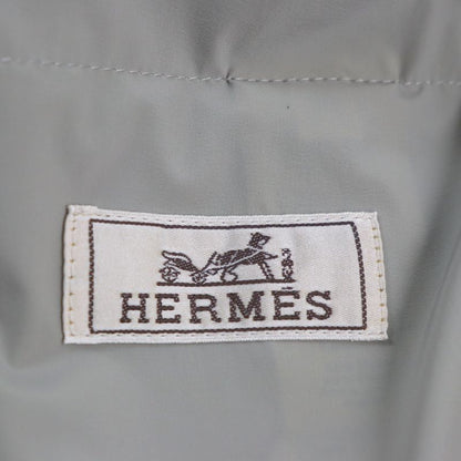 Hermes 23SS Lamb Leather Two Composite Ribbed Zip Up Jacket Gray 50 Made In