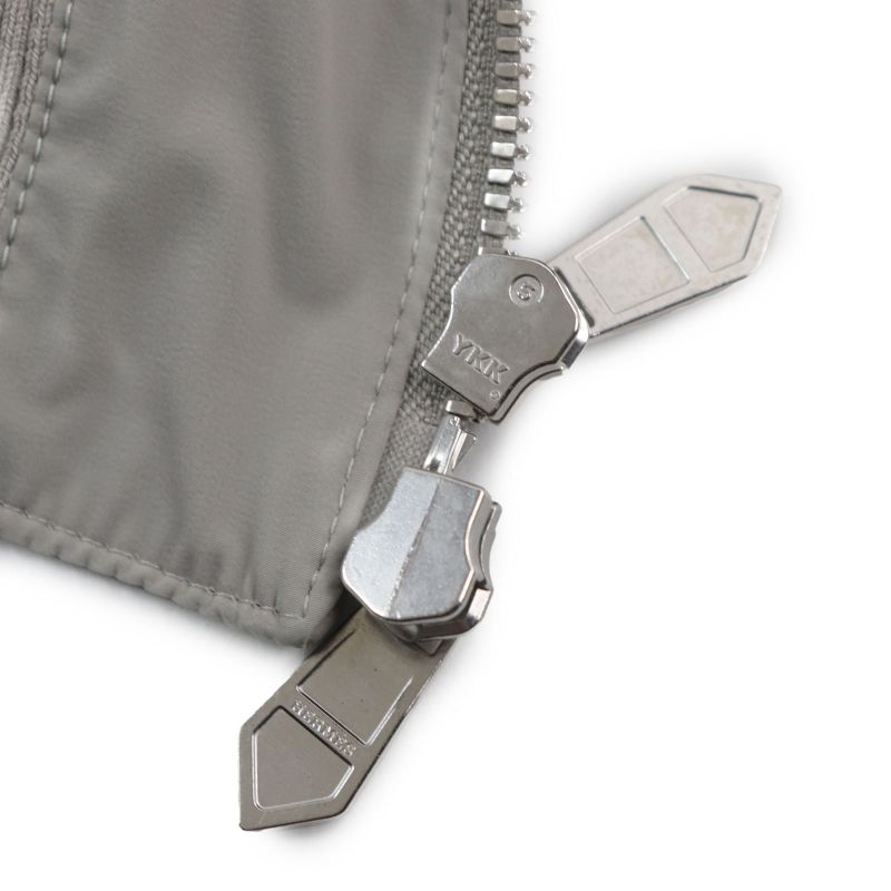 Hermes 23SS Lamb Leather Two Composite Ribbed Zip Up Jacket Gray 50 Made In