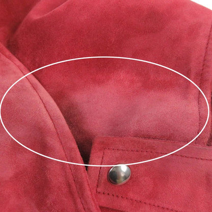 LOEWE D1268178ch Anagram Button Suede Leather Biker Jacket Double Riders