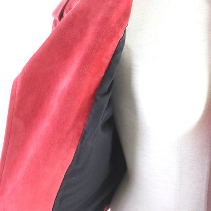 LOEWE D1268178ch Anagram Button Suede Leather Biker Jacket Double Riders