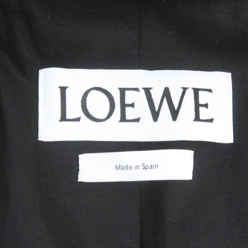 LOEWE D1268178ch Anagram Button Suede Leather Biker Jacket Double Riders