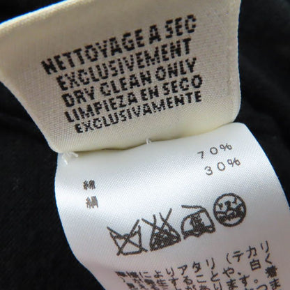 Hermes Cotton Silk Blend H Logo V-neck Long Sleeve Knit Top Sweater Black 34