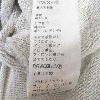 Celine 2y309052h 100% Cotton Studded Logo Print Hem Cutoff Pullover Hoodie Grey