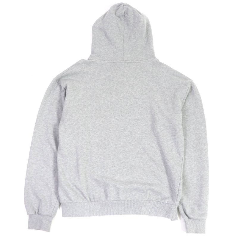 Celine 2y309052h 100% Cotton Studded Logo Print Hem Cutoff Pullover Hoodie Grey