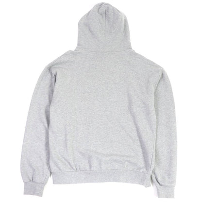 Celine 2y309052h 100% Cotton Studded Logo Print Hem Cutoff Pullover Hoodie Grey