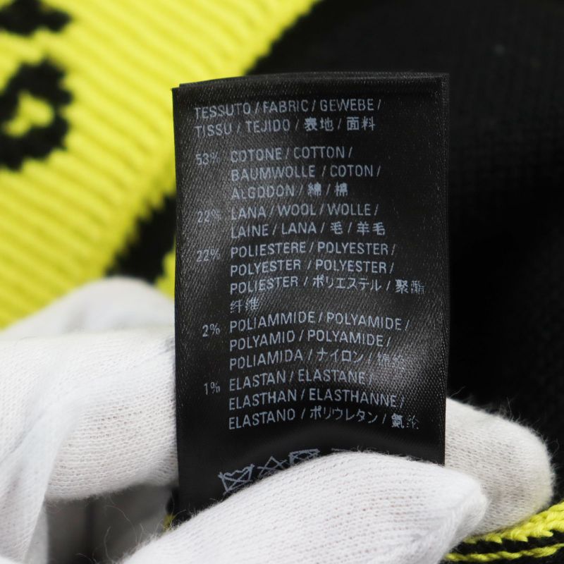 Balenciaga 2020 657528 Wardrobe Jacquard Logo Crewneck Knit Sweater Yellow