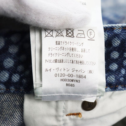 Louis Vuitton Yayoi Kusama 23AW All Over Pumpkin Denim Pants Leather Patches