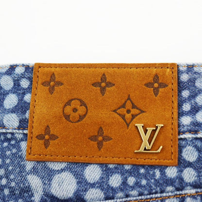 Louis Vuitton Yayoi Kusama 23AW All Over Pumpkin Denim Pants Leather Patches