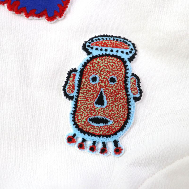 Louis Vuitton Yayoi Kusama 23AW 100% Cotton Zip Up Hoodie With Face Patch White