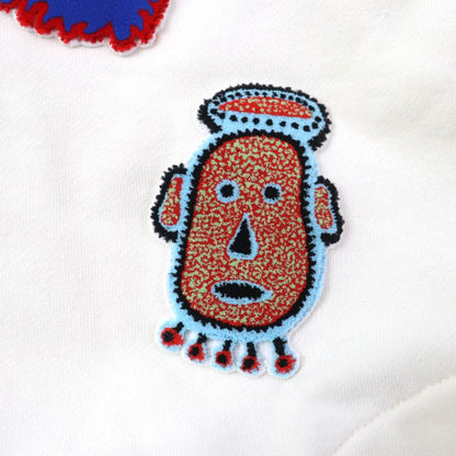 Louis Vuitton Yayoi Kusama 23AW 100% Cotton Zip Up Hoodie With Face Patch White