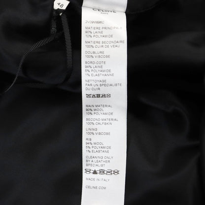 Celine 22AW 2v09m896c BOY DOLL Teddy Jacket IN Textured WOOL Boy Doll Studded