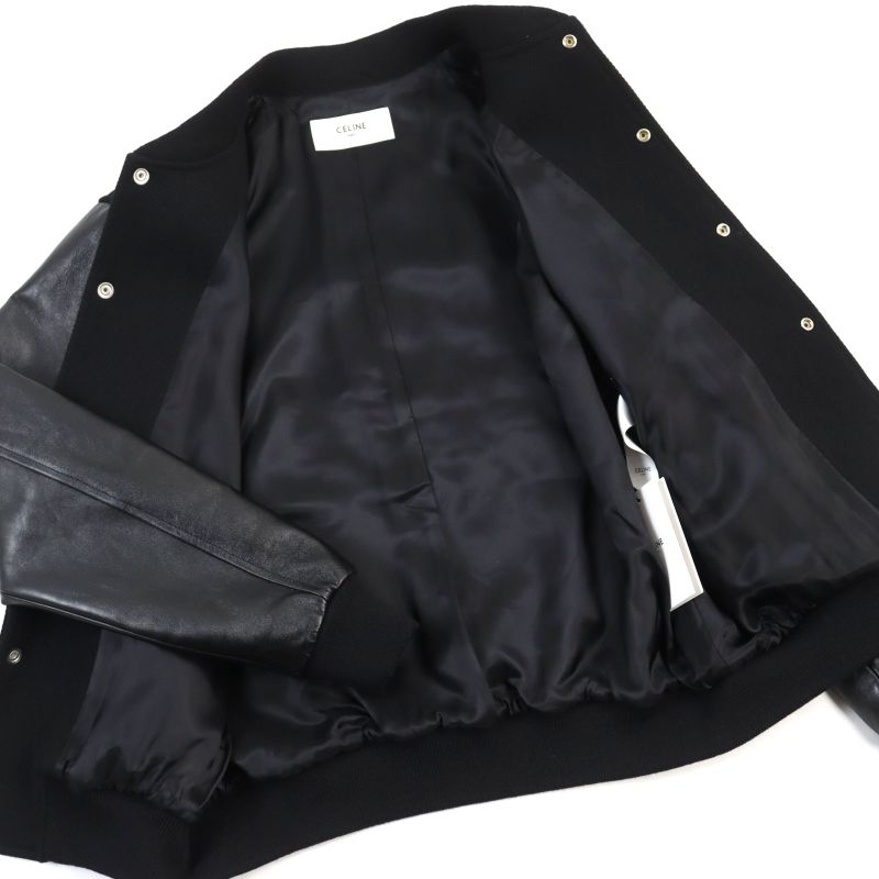 Celine 22AW 2v09m896c BOY DOLL Teddy Jacket IN Textured WOOL Boy Doll Studded