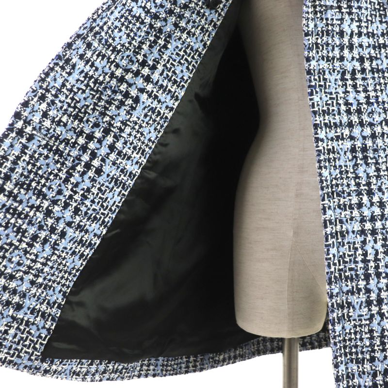 Louis Vuitton 22SS Wool Mohair Monogram Checked LV Gold Button Double Breasted