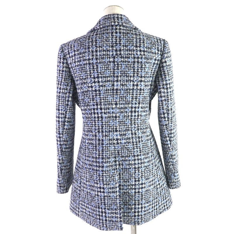 Louis Vuitton 22SS Wool Mohair Monogram Checked LV Gold Button Double Breasted