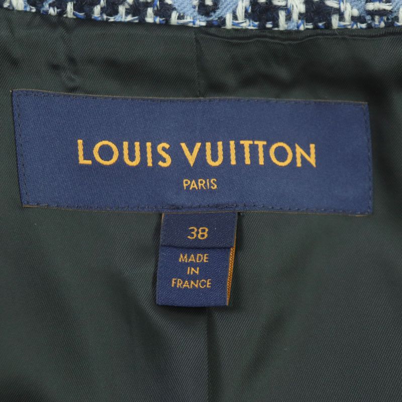 Louis Vuitton 22SS Wool Mohair Monogram Checked LV Gold Button Double Breasted