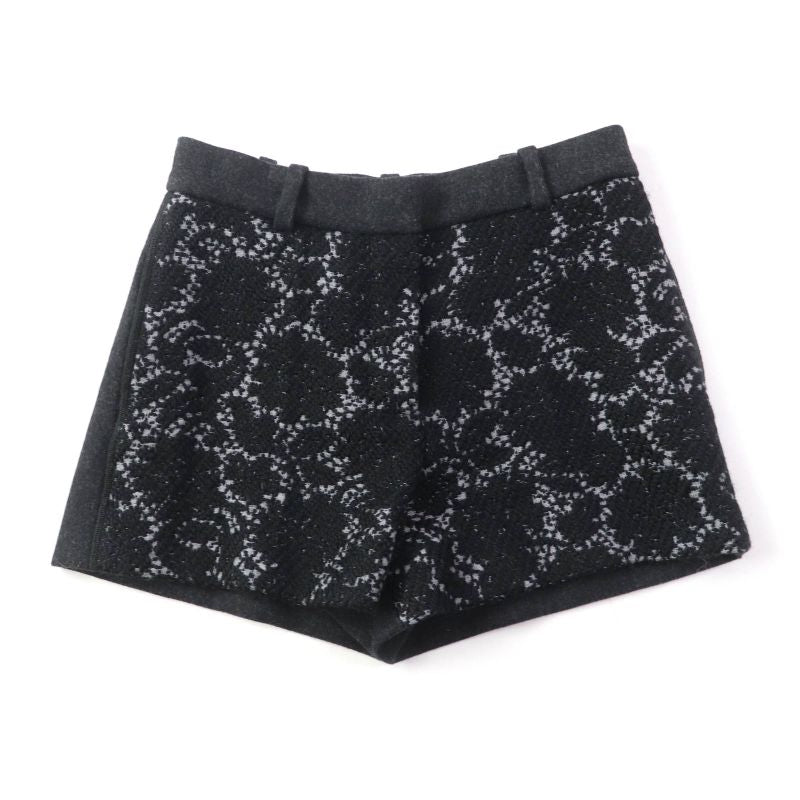 Louis Vuitton Tweed Wool Shorts Black Gray 34 With Hangers Made In France