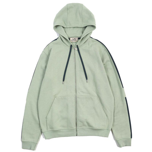 Hermes 21SS Run H Cotton Lined Zip Up Hoodie Sweatshirt Hoodie Light Greenish M