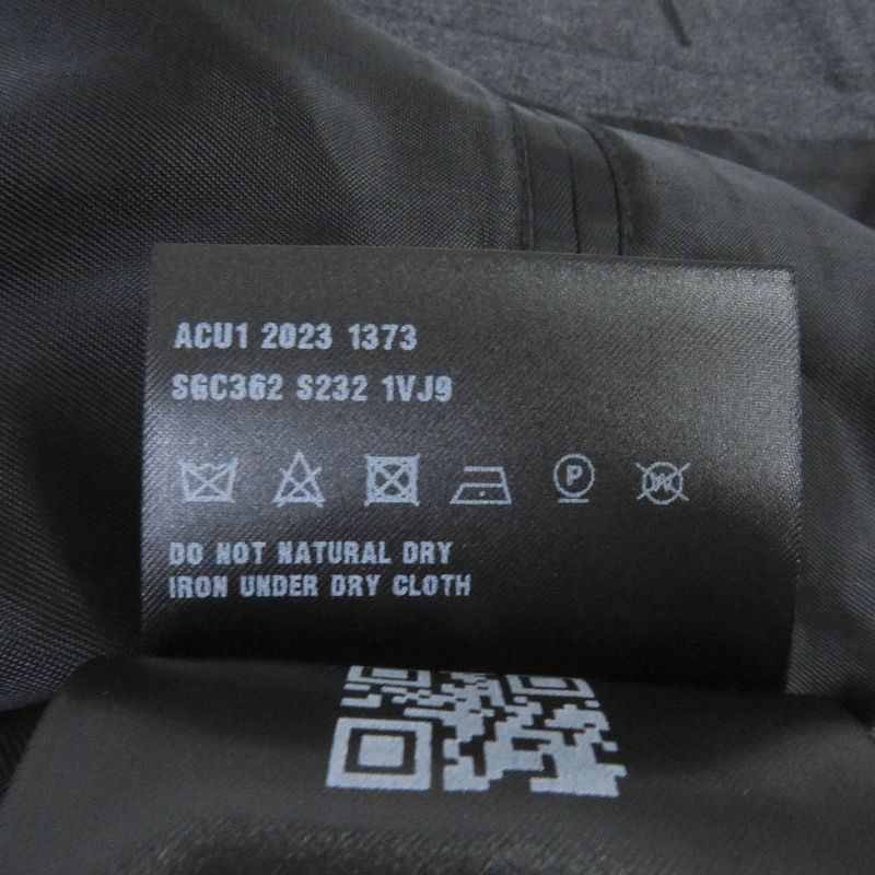 Prada 23AW Sgc362 Triangle Logo Fly Front Wool Blouson Jacket Gray 48 Made In