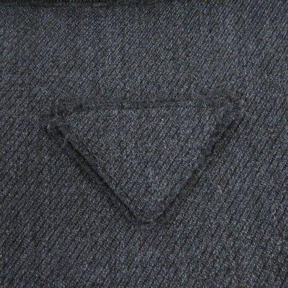 Prada 23AW Sgc362 Triangle Logo Fly Front Wool Blouson Jacket Gray 48 Made In