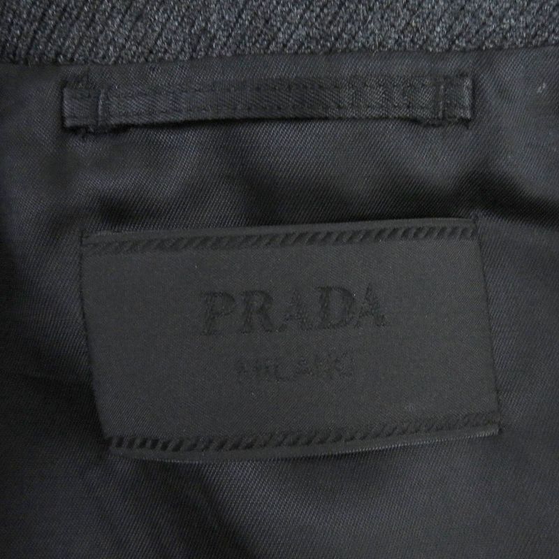 Prada 23AW Sgc362 Triangle Logo Fly Front Wool Blouson Jacket Gray 48 Made In