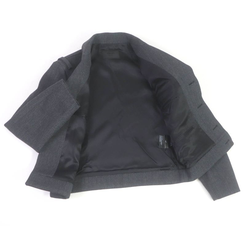 Prada 23AW Sgc362 Triangle Logo Fly Front Wool Blouson Jacket Gray 48 Made In